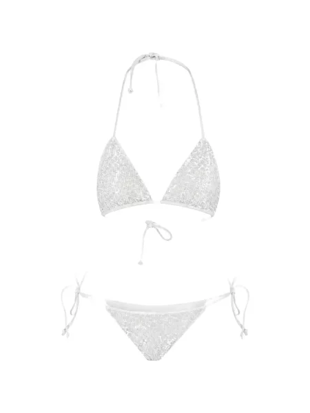 Bikini P.a.r.o.s.h. sa šljokicama veze bijela
