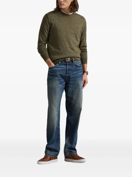 Μικρός κασκέτο Polo Ralph Lauren με χαμηλή μέση υφαίνω διαγωνίως πράσινο
