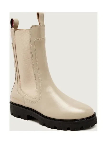 Tommy Hilfiger De piele ghete chelsea bej