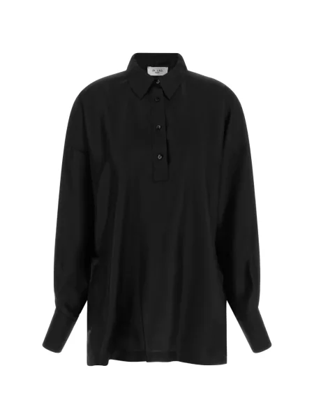 Tricou polo Di.la3 Pari' de mătase negru
