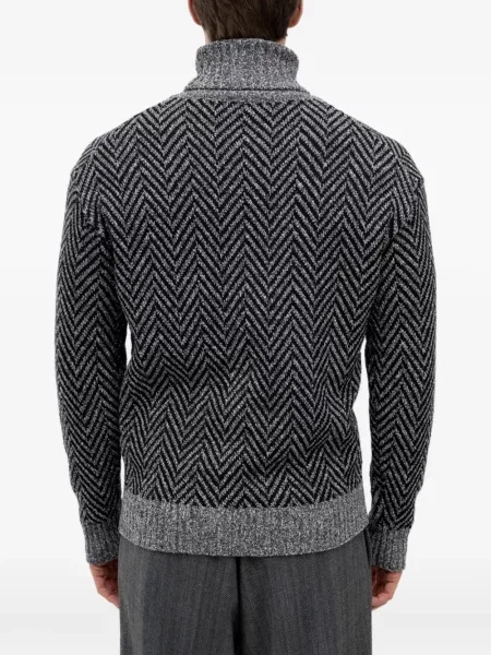 Heláncă Hugo cu model herringbone negru