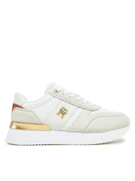 Кожени маратонки Tommy Hilfiger TH FASHION RUNNER бяло