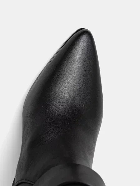 Кожаные сапоги Answear.lab на шпильке черные