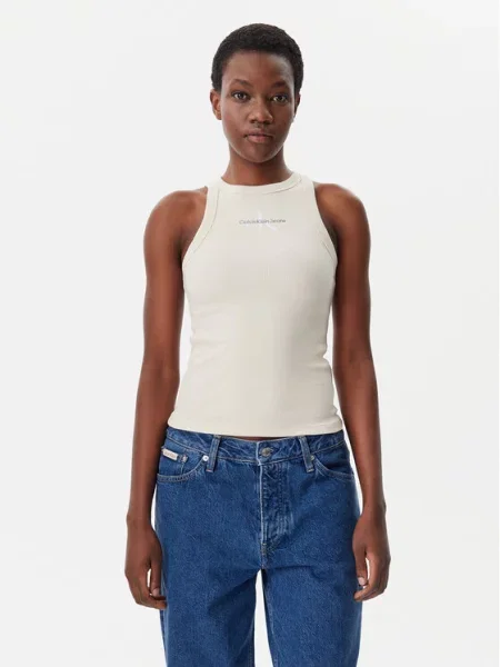 Top Calvin Klein Jeans beżowy