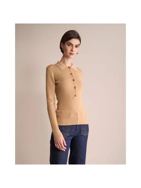 Sweter Ines De La Fressange Paris wełniany beżowy