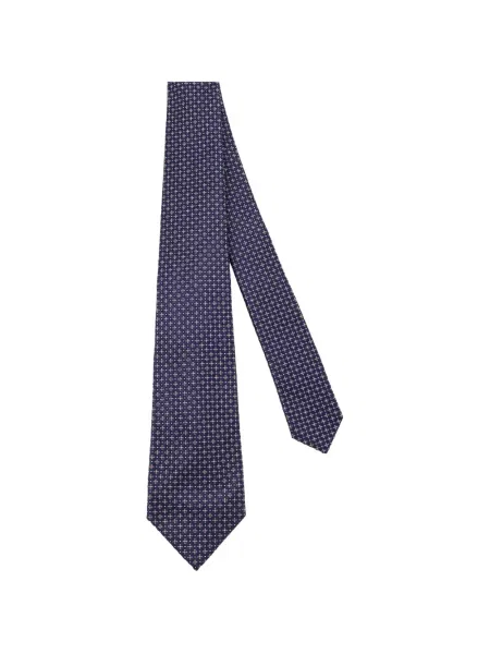 Cravată Kiton cu imprimeu geometric albastru