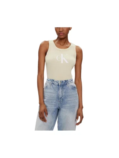 Top Calvin Klein bez rękawów zielony