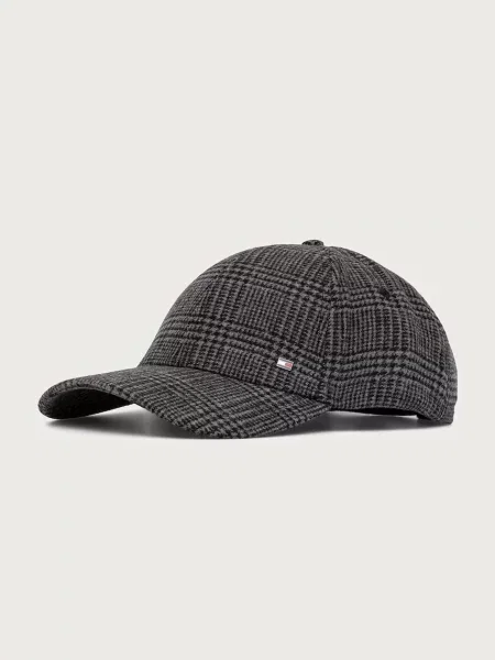 Tommy Hilfiger čiapka so šiltom pánska s vlnou sivá