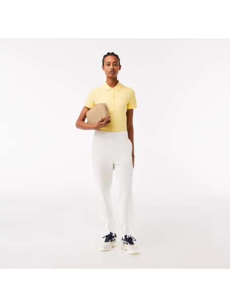 Lacoste Koszulka Polo Z Elastycznej Bawełny Slim Fit żółty