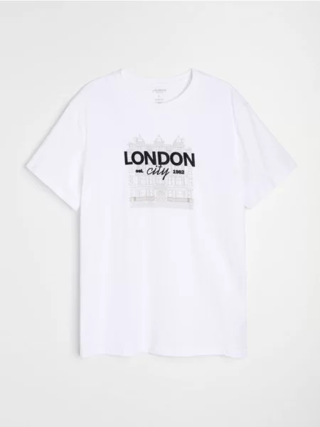 Sinsay tričko s nápisem London bílá