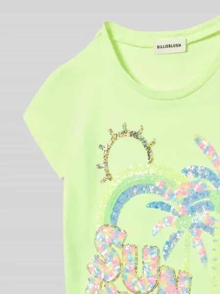 Damski t-shirt o kroju regular fit z cekinowym obszyciem Billieblush