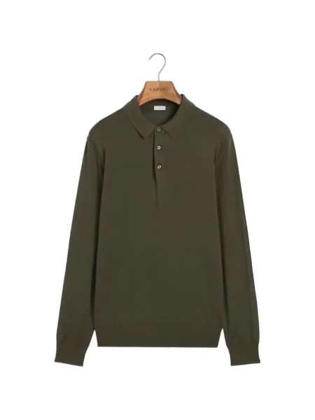 Lung tricou polo Caruso verde
