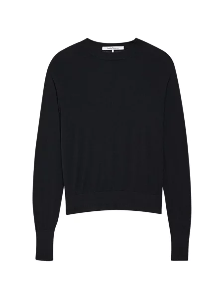 Lung top Another Tomorrow de lână negru