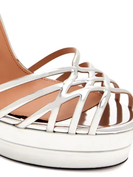 Sandale Aquazzura din piele cu platformă gri