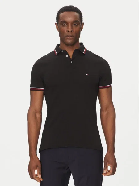 Tommy Hilfiger Tricou polo Tipped negru