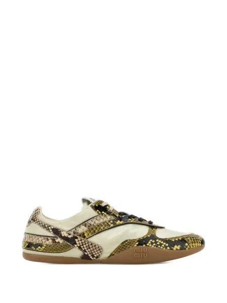 Sneakerși Miu Miu din piele cu imagine cu model piele de șarpe