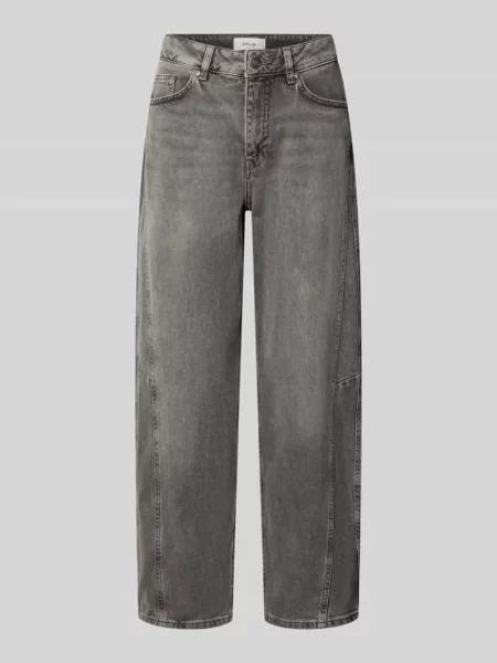 Jeansy o kroju barrel fit z wyrazistymi szwami model Lolah motion' Opus szare