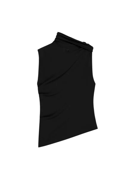 Top Courreges z dżerseju asymetryczny czarny