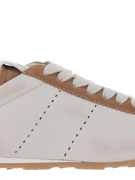 Sneakerși Miu Miu din piele de căprioară alb