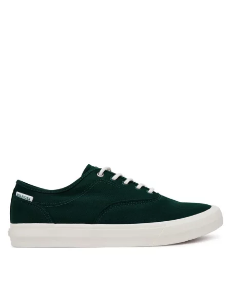 Tommy Hilfiger Tenis superge Th Hi Vulc Low Oxford Twill zelena