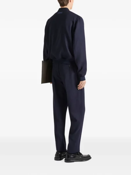 Geacă Givenchy de lână cu dungi albastru