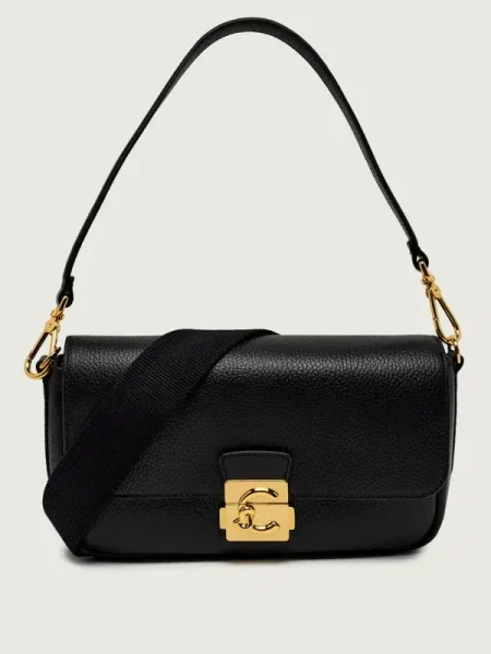 Coccinelle De piele geantă pe umăr C-Me Lock negru