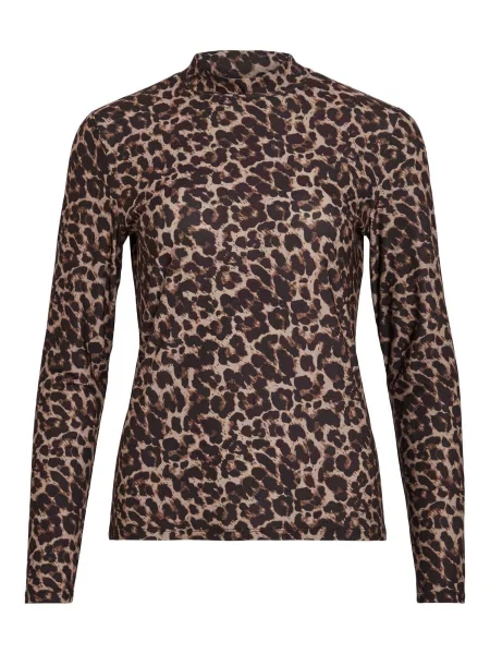 VILA Tricou Leola bej negru