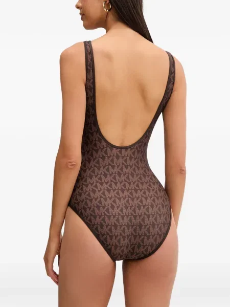 Reversibil costum de baie Michael Michael Kors cu autograf evazat negru