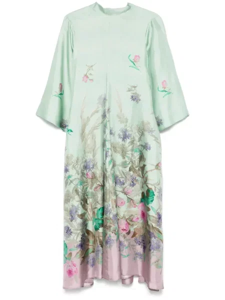 Maksi sukienka maxi La Doublej garniturowa zielona