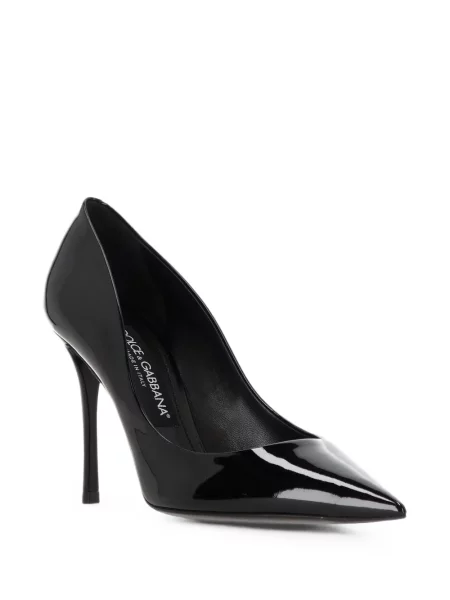 Pantofi cu toc Dolce & Gabbana din piele de lac negru