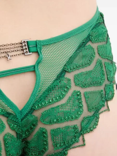 Chiloți briefs Chantelle plasă verde