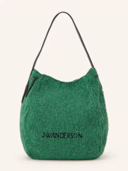 Jw Anderson Torebka Typu Worek Bulb Small Z Ozdobnymi Koralikami gruen czarna