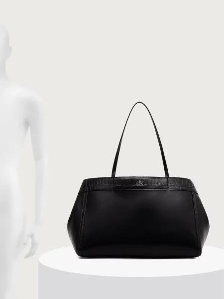 Calvin Klein Táska Ck Croc Snap Large Tote fekete