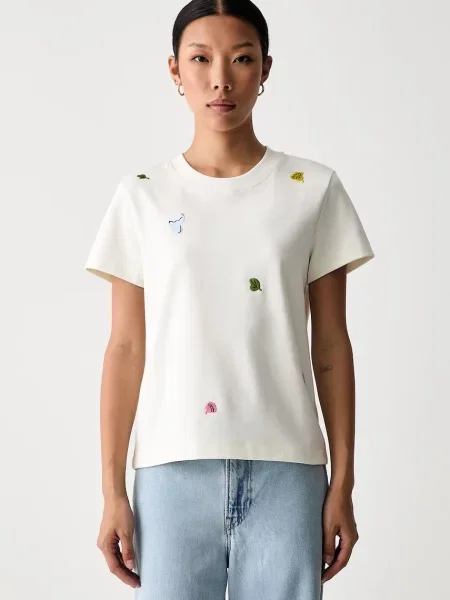 Marimekko tricou pentru femei din cu bej