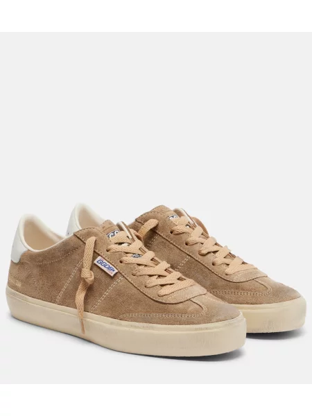 Sneakerși Golden Goose Milk din piele de căprioară bej