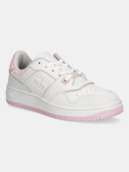 Tommy Jeans sneakers RETRO BASKET WASHED SUEDE alb