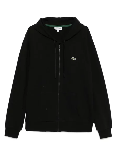 Hanorac din fleece Lacoste din fleece negru