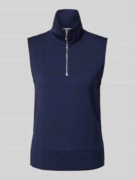 Bluza o kroju bez rękawów Christian Berg Woman granatowa