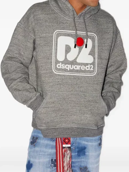 Hanorac cu glugă Dsquared2 cu imagine gri