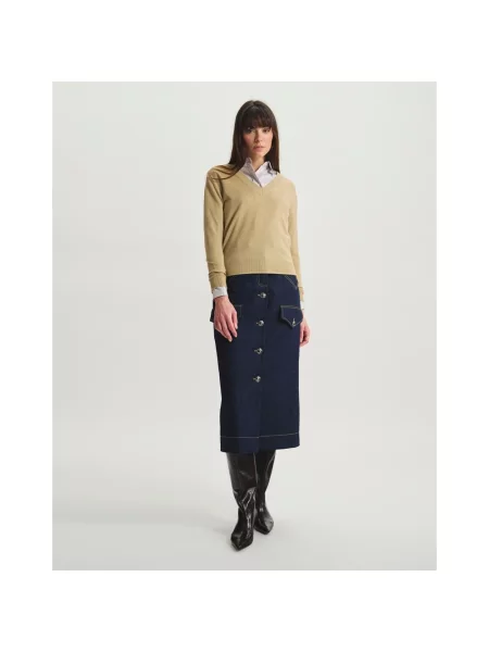 Sweter Ines De La Fressange Paris wełniany beżowy