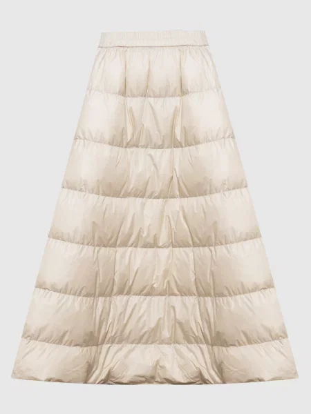 Спідниця кольору айворі з нашивкою Moncler бежева