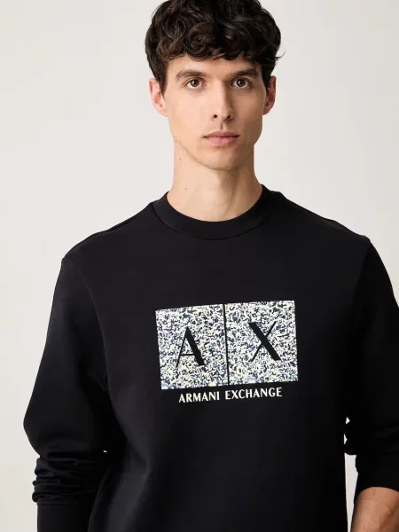 Armani Exchange кофта з капюшоном з бавовною