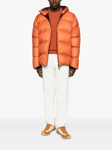 Geacă Moncler cu glugă portocaliu