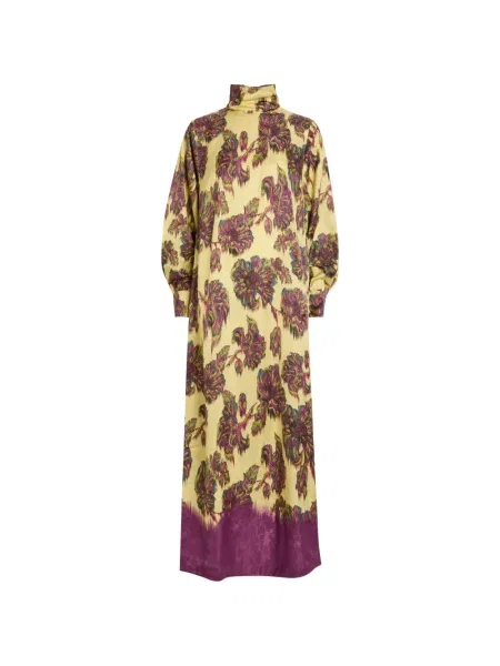 Rochie maxi Alemais cu model floral cu imagine galben