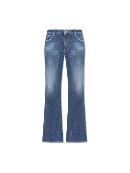 Jeansy dzwony Dsquared2 dzwony ze stretchu klasyczne niebieskie