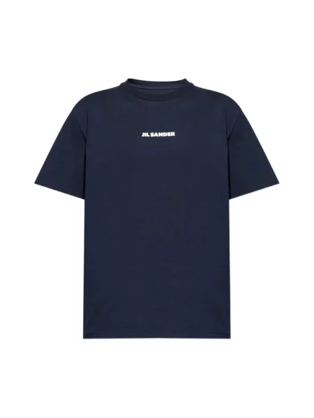 Koszulka Jil Sander z logo niebieska