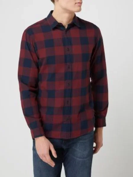 Koszula casualowa o kroju regular fit z diagonalu model ‘Gingham’ Jack & Jones