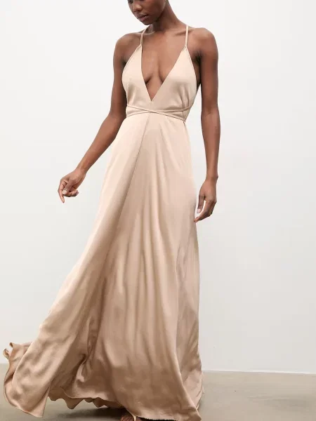 Answear.LAB sukienka z brązowa