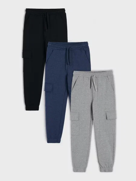 Sinsay Cargo jogger tepláky 3 pack vícebarevná