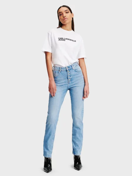 Прямі джинси Karl Lagerfeld Jeans бавовна/еластан блакитний